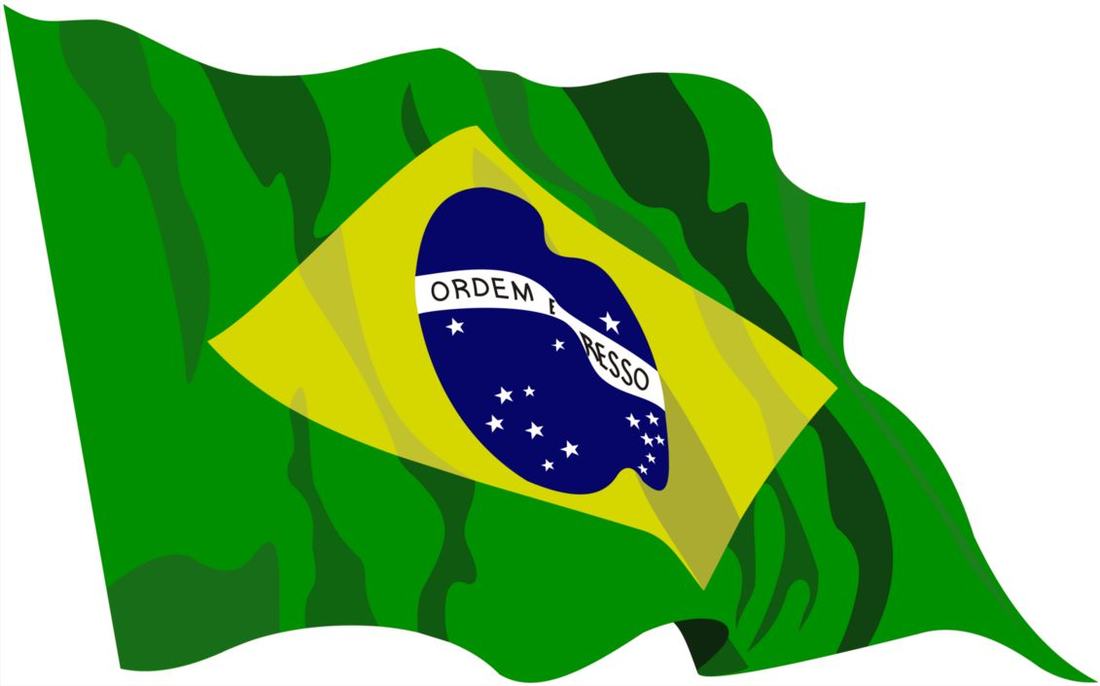 A bandeira do Brasil tremulando